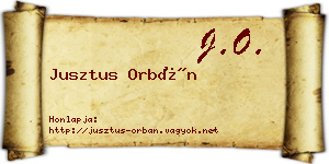Jusztus Orbán névjegykártya